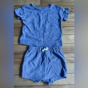 Carter's Blue Two-Piece Shark Print Cotton Set
